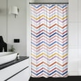 thumbnail image 3 of Stall Small Rainbow Colorful Half Size Shower Curtain 36x72 Inch Chevron Herringbone Striped Geometric Single Narrow Tiny Walkin Stand Up Dorm Decor Fabric Bathroom Set Polyester Waterproof, 3 of 6