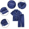 thumbnail image 1 of KYAIGUO Ensemble de Pyjamas en Satin à Manches Courtes pour Enfants Garçons Filles 1-10 Ans, 1 of 9
