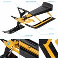 thumbnail image 2 of Snow Sled with Steering Wheel and Foot-Brake, Ski Sled Slider for Age 4+ Kids, Yellow, 2 of 10