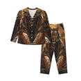 thumbnail image 1 of Fotbe Tiger In The Fallen Leaf Forest Conjunto de Pijama de Manga Larga para Mujer con Estampado, Ropa de Dormir de 2 Piezas, Conjunto de Casa Suave y Cómodo con Bolsillos-XX-Large, 1 of 7