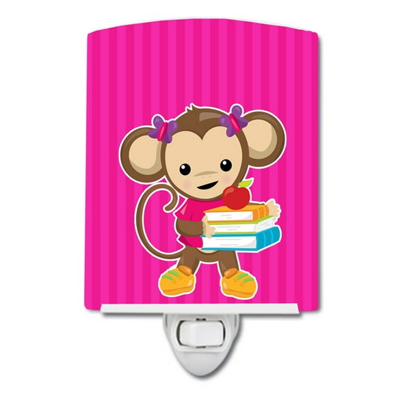 Caroline's Treasures BB7018CNL Monkey and School books Ceramic Night Light, 6x4x3", multicolor