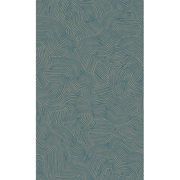 Petrol Abstract Geometric Waves Wallpaper, Double Roll, 57 sqft