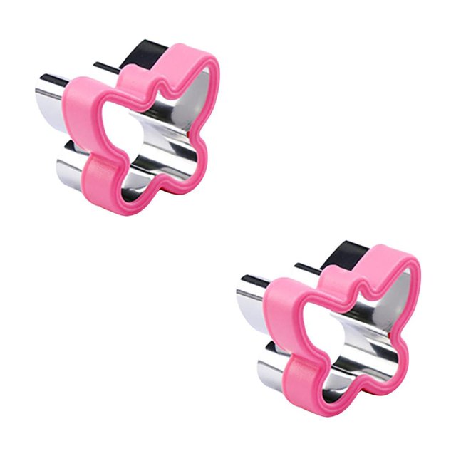 2PC Cookie Mold Easter Cookie Cutter Set 10 Different Shapes Including Egg Chick Rabbit Stainless Steel Cutter Vegetable Cutter Shape Cookie Cutter Bake Lunch Box Holiday Party Gift Pink