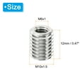 thumbnail image 2 of Uxcell Thread Adapters Sleeve Reducing Nut 20pcs M10x1.5 Male to M6x1 Female Repairing Insert Nut 12mm, 2 of 6