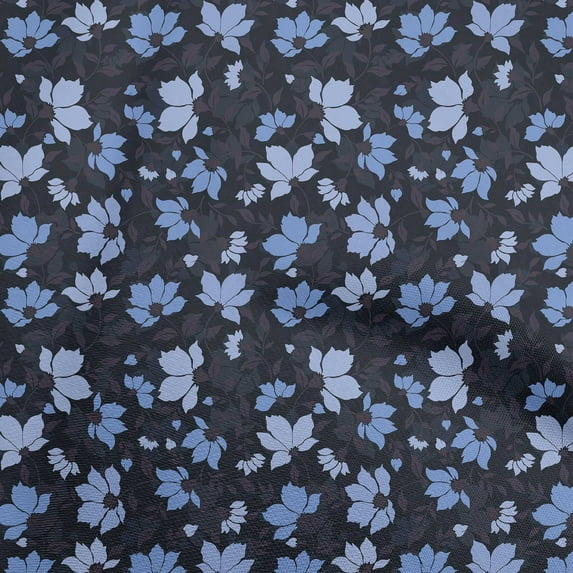 oneOone Cotton Cambric Black Fabric Floral Retro Fabric For Sewing Printed Craft Fabric By The Yard 56 Inch Wide