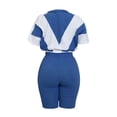 thumbnail image 4 of NMMUED Two Piece Short Set for Women Sweat Suit Workout Sets for Women Sweatshirt and Shorts Set Crop Zipper Sweatshirt and Shorts Tracksuit Set, Blue S, 4 of 4