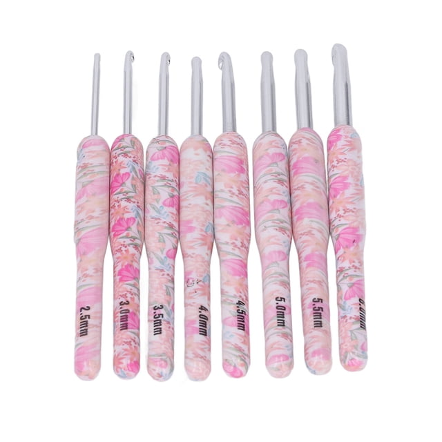 Crochet Hook Set, Easy Use Handcraft DIY Colorful Crochet Hook Printing For Sewing For Knitters For Embroidery Smash Flower