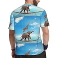 thumbnail image 2 of Wukai Elephant Giraffe Print Men's Short-Sleeved Mesh T-Shirt,Quick-Dry Short Sleeve Workout T-Shirt-4X-Large, 2 of 8