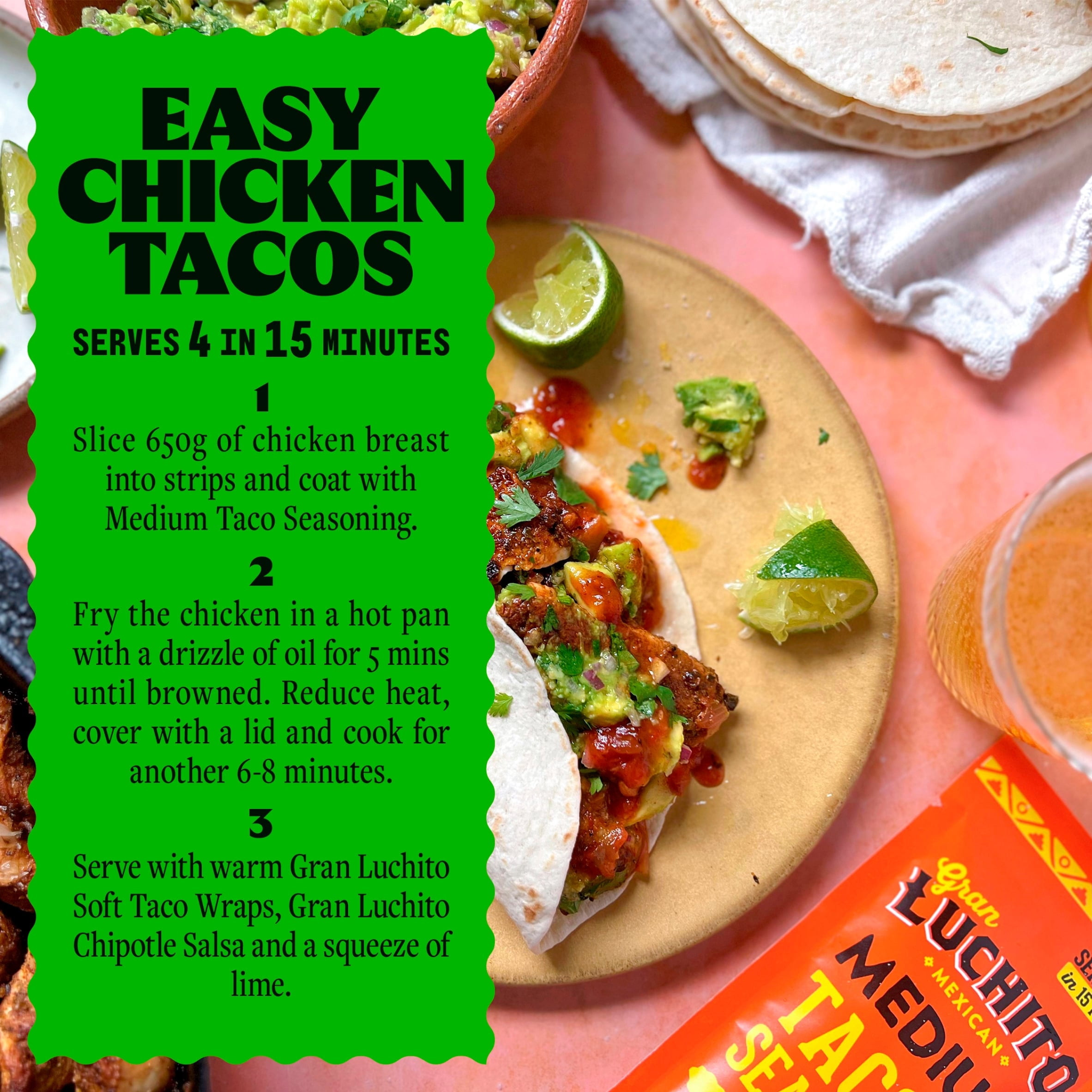 Gran Luchito Jalapeno & Cumin Medium Taco Seasoning 28g, Imported from Britain