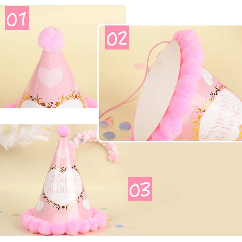 Novelty Place Geburtstagskuchen-Hut – Pink, Plüsch, Mit 5 Bunten Stoffkerzen, Für Erwachsene & Teens (Ø Ca. 20 Zoll) – Für Partys, Kostüme, Fasching