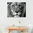 thumbnail image 2 of Acheng  Black and White Wild Animal Canvas Wall Art Tiger Lion Cheetah with Blue Eyes Picture Print Wildlife Artwork Printing Wall Decor  20x16in, 2 of 6