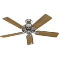 thumbnail image 6 of Hunter 52 inch Indoor Ceiling Fan with LED Light - Ceiling Fan with Pull Chain, For Bedroom or Living Room, Standard Mount, No Remote, 5 Blades, Includes Bulbs - Pro's Best 52725, Brushed Nickel, 6 of 17
