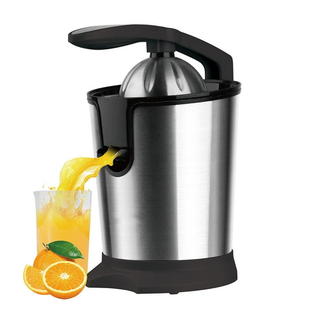 Exprimidor de naranjas eléctrico Brillar acero inoxidable con mango suave y tapa cónica Electrónica