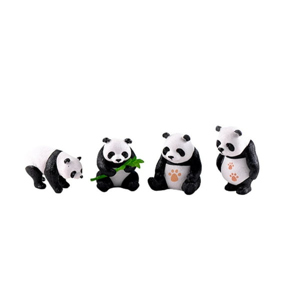 Bewildely decorativa de Panda de 4 Uds., adornos lindos, accesorio de Animal, miniaturas de simulación de paisaje, regalo de Micro Decoración del hogar Pequeño