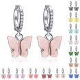 thumbnail image 2 of Women Butterfly Earrings Rhinestone Copper Pierced Earrings Dangle Earrings, 2 of 10