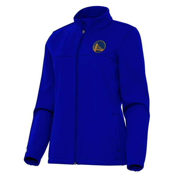 Women's Antigua Royal Golden State Warriors Links 2 Full-Zip Golf Jacket