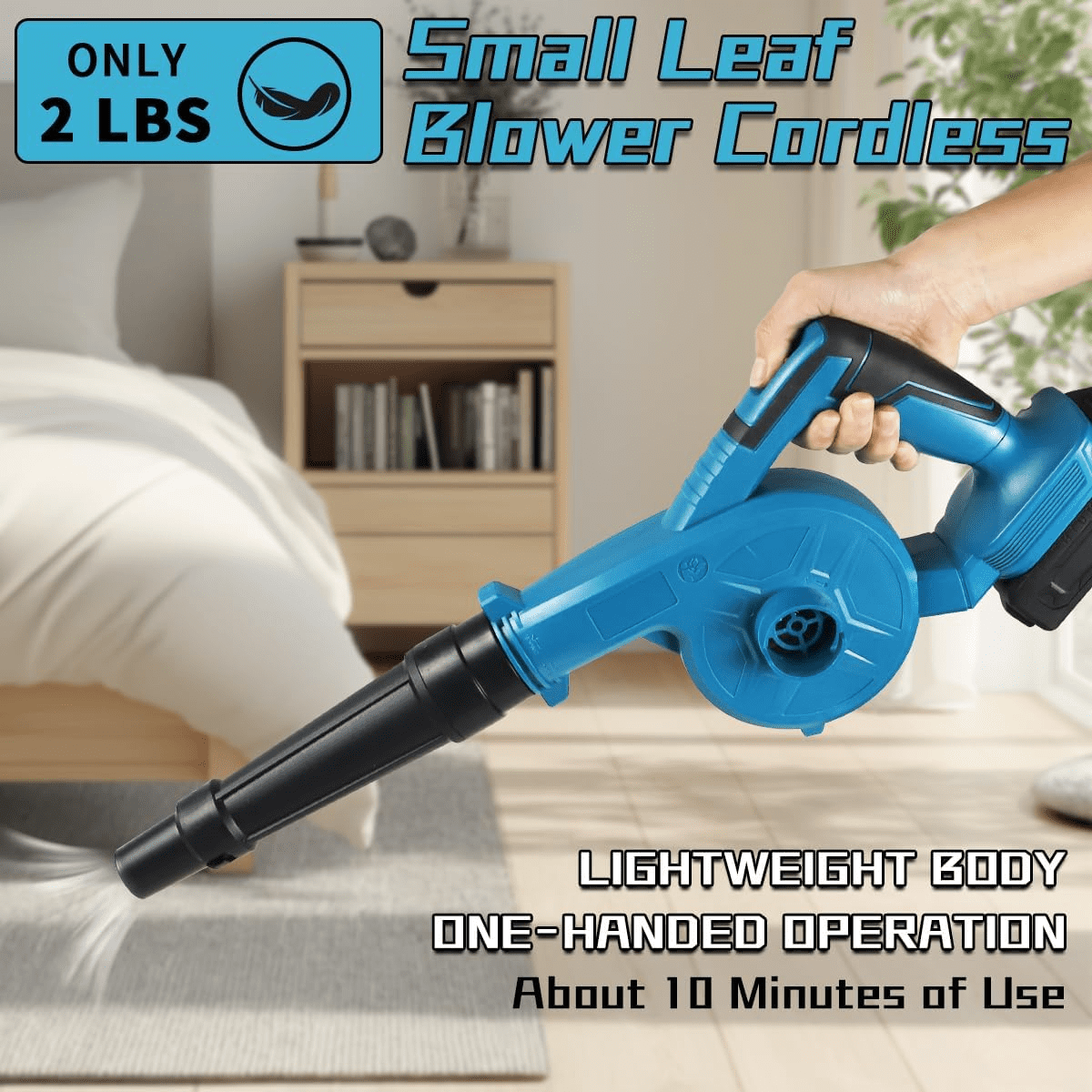 Leaf Blower Cordless with 18V Battery and Charger,2 Speed Modes,157MPH/64CFM Lightweight Electric Leaf Vacuum for Lawn Care, Patio, Dust, Blowing Leaves