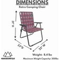 thumbnail image 3 of Retro Webbed Camping Chair - Lightweight, Foldable, Durable Steel Frame, 300lb Capacity, Vintage Red/Blue Stripes by Caddis Sports (4), 3 of 12