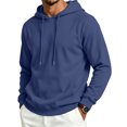 thumbnail image 2 of Dwellite Hoodies for Men Hooded Sweatshirt Casual Long Sleeve Hoodie Pullover Fashion Hoodies with Pocket Dark Blue 2XL, 2 of 6