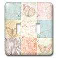 thumbnail image 1 of 3dRose Pretty Collage with Flowers and Butterflies in Pink and Blue - Double Toggle Switch (lsp_79387_2), 1 of 1