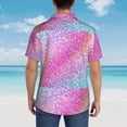 thumbnail image 6 of Xecao Fun Rainbow Pink print Hawaiian shirt - a stylish short-sleeve button-down for men, perfect for casual beach and tropical outings., 6 of 9