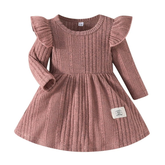 Sngxgn Girl Party Dress Long Sleeve A-Line Dresses(Pink,3Y)