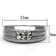 thumbnail image 2 of High polished (no plating) Stainless Steel Ring with Top Grade Crystal in Clear for Women Clear Stone Color Style TK1357 Size 13, 2 of 4