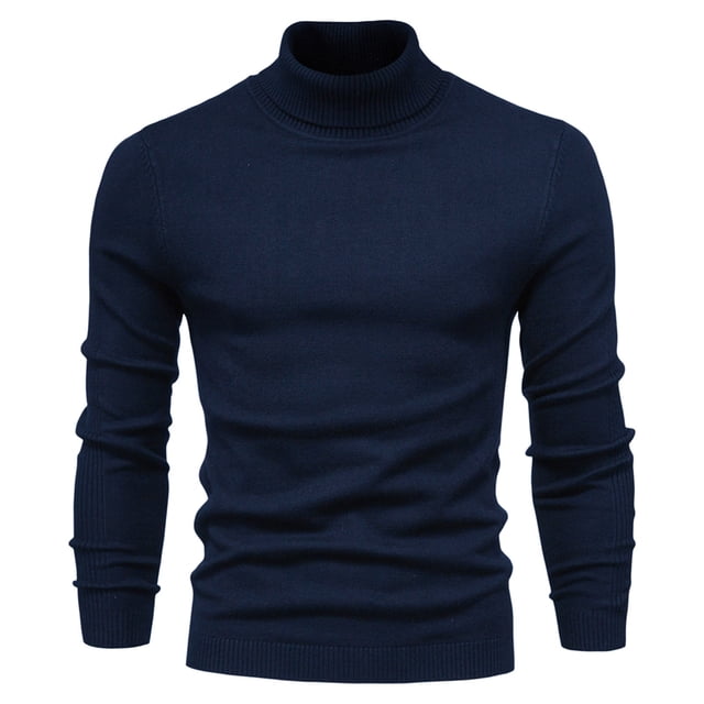 EGNMCR Turtleneck Sweater for Men,Sweaters for Men Men's Solid Color High Neck Pullover Long Sleeved Loose Base Shirt Top Sweater Turtleneck Sweater Men Sweater