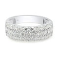thumbnail image 2 of AFFY 1.50CT Round Moissanite Diamond 3-Row Half Eternity Anniversary Band Ring 14K White Gold over Silver-10, 2 of 8