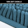 thumbnail image 3 of 20" X 32" Chenille Shaggy Bath Rug, Door Mat, Efficient Water Absorption, Thick, Anti-Slip and Plush Bath Mat for Bathroom, Living Room and Laundry Room (Dark Teal), 3 of 6