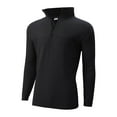 thumbnail image 6 of FRSASU Men's 1/4 Zip Pullover Long Sleeve Sun Protection Waffle Sports Shirts Lightweight Athletic Workout Shirt Black, 6 of 6