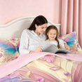 thumbnail image 4 of Homewish Gradient Butterfly Full Size Comforter Sets for Girls, Pink Floral Flower Bedding Comforter Set, Pink Reversible, 3-Piece 1 Comforter and 2 Pillowcases, 4 of 6