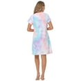 thumbnail image 6 of HDE Women's Cotton Nightgowns Short Sleeve Sleep Dress Coffee Tie Dye 4X-5X, 6 of 6