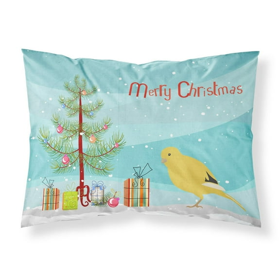Border Canary Merry Christmas Fabric Standard Pillowcase