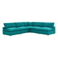 thumbnail image 4 of Modway Commix 5-Piece Down Filled Overstuffed Armless Sectional Sofa in Teal, 4 of 5