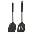 thumbnail image 5 of 2pcs, Turner, Silicone Solid Spatula, Silicone Slotted Turner, Cooking Spatula, Non-Stick Cooking Turner, Pancakes Frying Pan Shovel, Cooking Utensils, Kitchen Utensils, 5 of 13