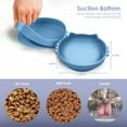 thumbnail image 2 of P.T. Supply Co. Blue Cat Shaped Silicone Pet Bowl with Non-Slip Suction Base, 2 of 7