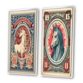 thumbnail image 3 of Designart "Vintage Stamp Portrait of a Horse I" Animals Horse Framed Wall Art Set Of 2 - Children's Art White Frame Gallery Set For Office Decor, 3 of 6