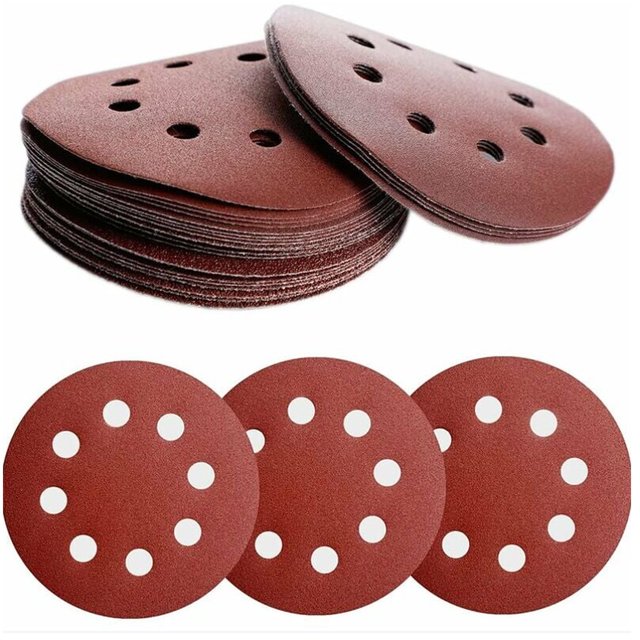 Juego de 24 Discos 125mm, Papel de Lija para Lijadora Orbital para Lijar, Pulir, Quitar Óxido, Abrasivo en Granos 40, 60, 80, 120,180, 240