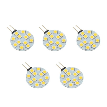 

5pcs G4 LED Bulb 12V 2W Warm Light Energy Saving Aluminum Microwave Light Bulbs for Hall Bar Office