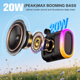 thumbnail image 3 of 20W Portable Bluetooth Speaker with Stereo Sound, IPX7 Waterproof Wireless Speakers, 6 RGB LED Modes, Up to 40H Playtime, BT5.3, TWS Pairing, for Home/Bathroom/Party/Outdoor/Beach, Gift Ideals, 3 of 7