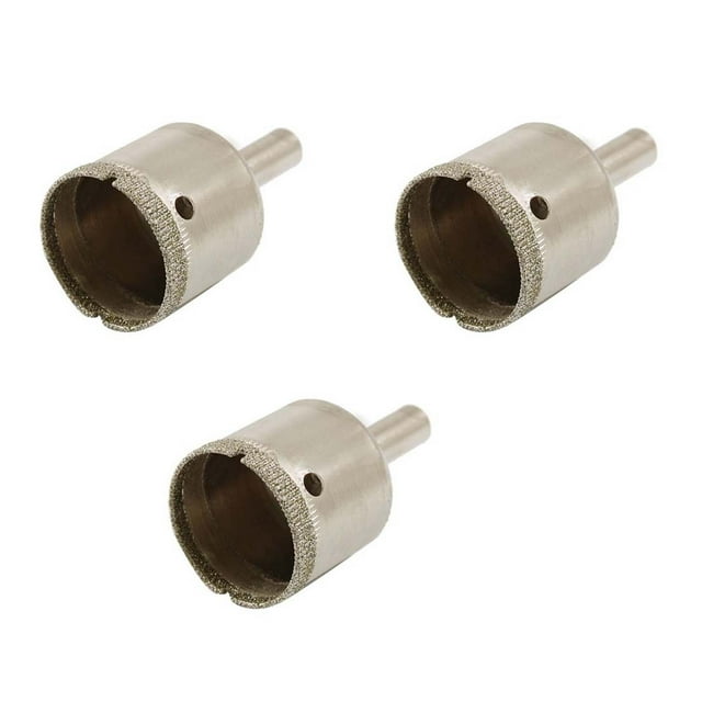 3 Piezas 30mm Broca Taladro de Agujero de Vidrio Ceramico Azulejo con Punta de Diamante