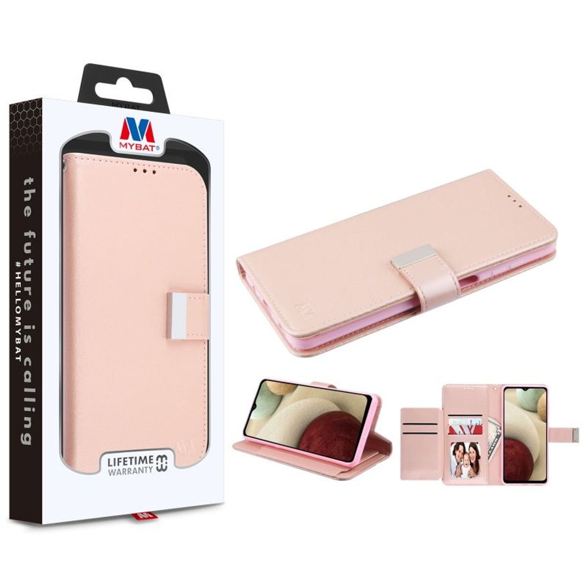MyBat MyJacket Wallet Xtra Series Compatible With Samsung Galaxy A12 5G - Rose Gold
