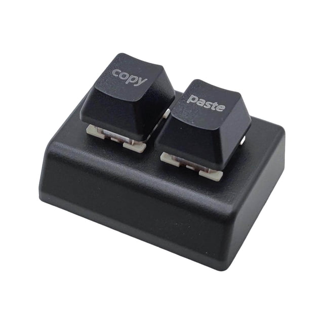 pitrice Copy and Paste 2 Key Keyboard Red Switches USB Mini 2 Key Keypad for Drawing Black