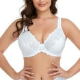 thumbnail image 2 of Women's Sexy Lace Embroidered Bras Full Coverage Unlined Underwire Plus Size Bra 42D, 2 of 7
