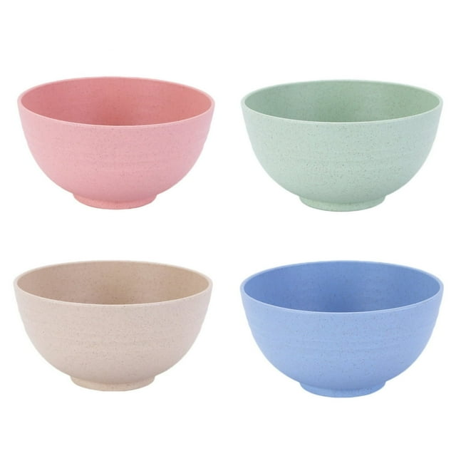 4Pcs Bowl Convenient Unbreakable Cereal Bowls Easy to Clean Stackable Rice Bowls for Household Kitchen Mix Color One Size