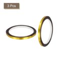 thumbnail image 3 of Uxcell Gold Tone Metalized Tape Decoration Tape 1/4 Inch x 55 Yards 3 Pack, 3 of 6