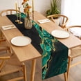 thumbnail image 3 of Green Marble Table Runner - 60 Inch Long, Kitchen Dining Table Runner Dresser Scarves, Gold Abstract Vintage Modern Ombre Art Farmhouse Decor for Coffee Tables Wedding Party Banquet, 3 of 8