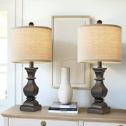 Oneach Retro Table Lamps Set of 2 Nightstands Lamps for Bedroom Living Room 20.5 Vintage Rustic Bedside Lamp