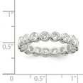thumbnail image 2 of 925 Sterling Silver Bezel Polished Cubic Zirconia Band Ring Size 7 4mm Wide Ring for Women and Men, 2 of 2